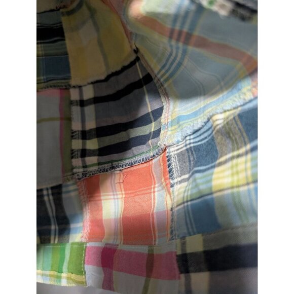 Brooks Brothers Madras Patchwork Shirt Button Colorful Short Sleeve Mens Size XL - Picture 3 of 6